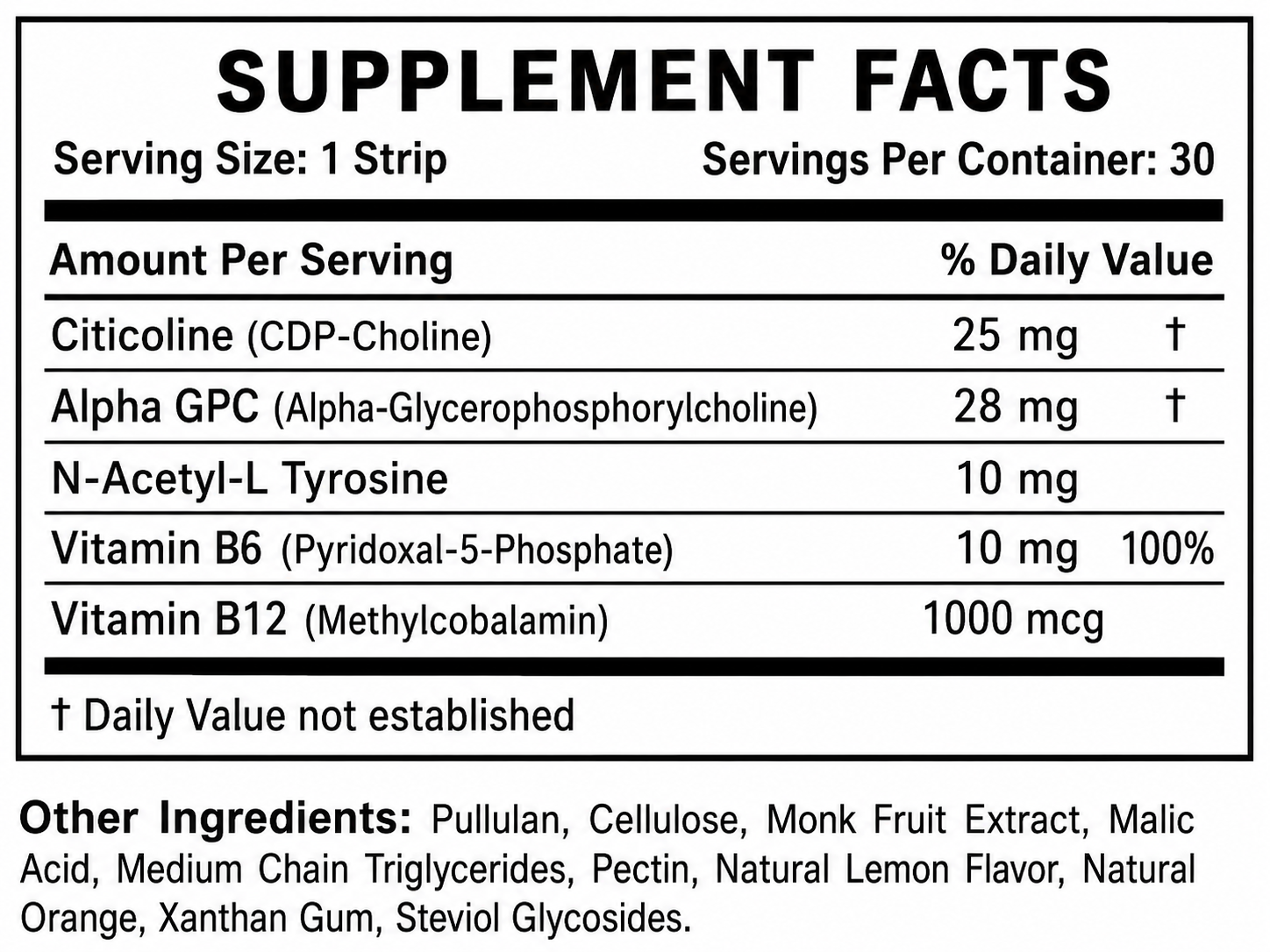 Clara — Focus & Clarity Support supplement facts