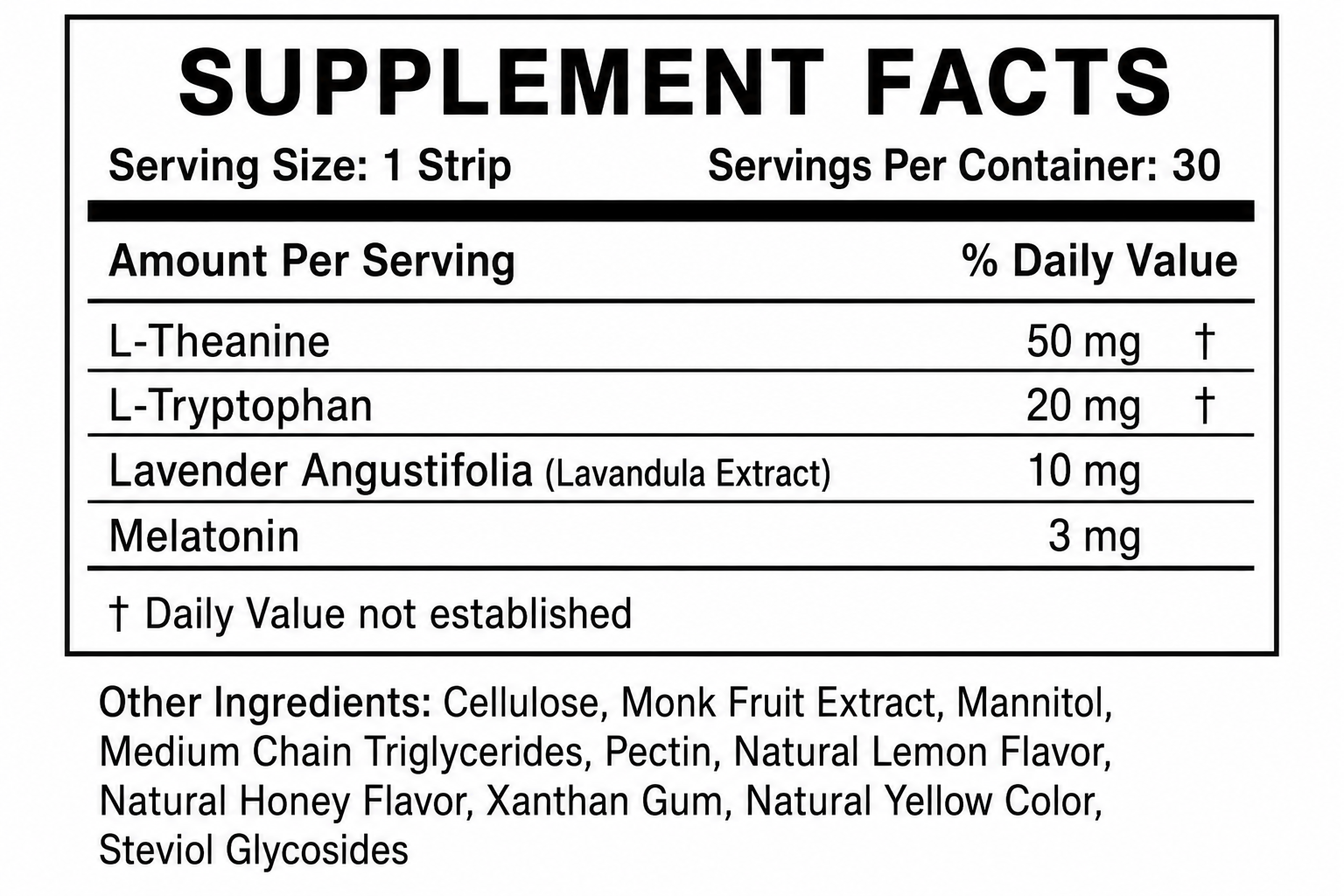 Sera — Sleep + Relaxation Support supplement facts